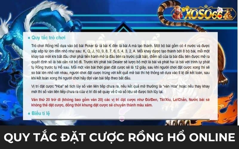 Quy tắc trò chơi Rồng Hổ online Quy tắc trò chơi Rồng Hổ online
