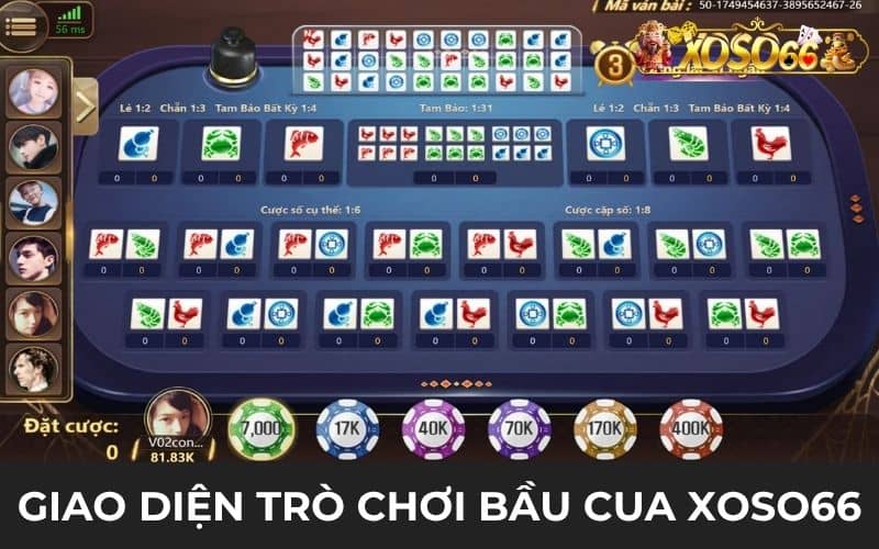 Giao diện chơi bầu cua XOSO66 sinh động Giao diện chơi bầu cua XOSO66 sinh động
